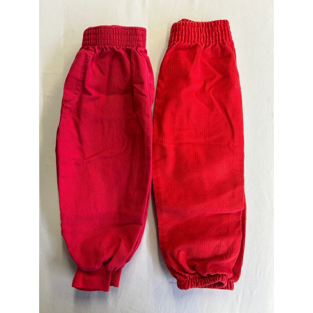 Vintage Red Baby Pants Bundle Sprockets Corduroy & Twill 18 Months Made in USA